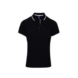 Premier Womens/Ladies Contrast Coolchecker Polo Shirt - S, Black/White