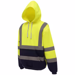 Yoko Mens High Visibility Pull-Over Hoodie - L, Yellow/Navy