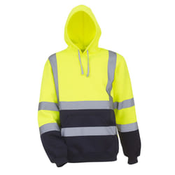 Yoko Mens High Visibility Pull-Over Hoodie - M, Yellow/Navy