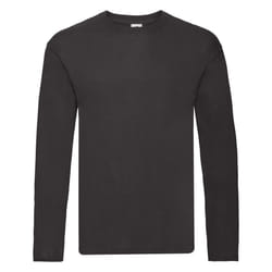 Fruit Of The Loom Mens Original Long Sleeve T-Shirt - M, Black