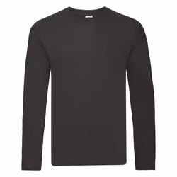 Fruit Of The Loom Mens Original Long Sleeve T-Shirt - S, Black
