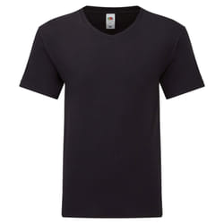 Fruit Of The Loom Mens Original V Neck T-Shirt - M, Black