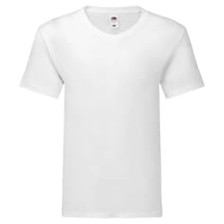 Fruit Of The Loom Mens Original V Neck T-Shirt - 2XL, White