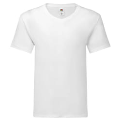 Fruit Of The Loom Mens Original V Neck T-Shirt - XL, White