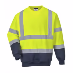Portwest Mens Hi-Vis Two Tone Sweatshirt - XL, Yellow/Navy