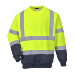 Portwest Mens Hi-Vis Two Tone Sweatshirt - M, Yellow/Navy