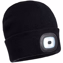 Portwest Mens LED Head Light Beanie - One Size, Black