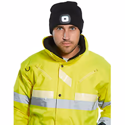Portwest Mens LED Head Light Beanie - One Size, Black