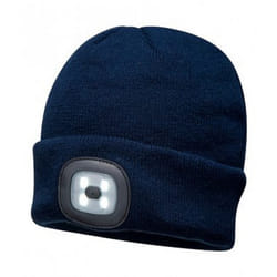Portwest Mens LED Head Light Beanie - One Size, Navy