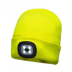 Portwest Mens LED Head Light Beanie - One Size, Yellow