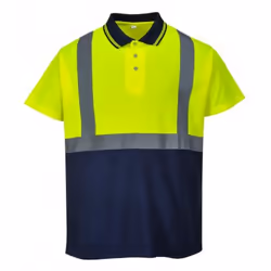 Portwest Mens Hi-Vis Two Tone Polo Shirt - XXL, Yellow/Navy