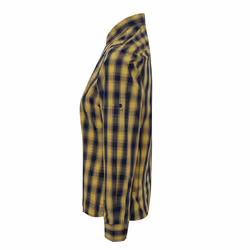 Premier Womens/Ladies Mulligan Check Long Sleeve Shirt - L, Camel/Navy