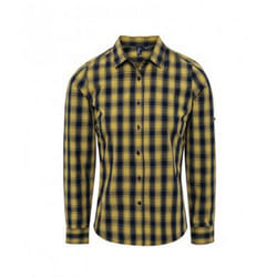 Premier Womens/Ladies Mulligan Check Long Sleeve Shirt - XL, Camel/Navy