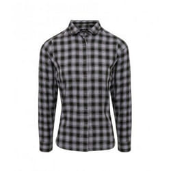 Premier Womens/Ladies Mulligan Check Long Sleeve Shirt - S, Steel/Black