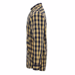 Premier Mens Mulligan Check Long Sleeve Shirt - XL, Camel/Navy