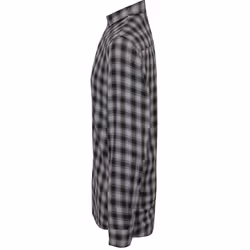 Premier Mens Mulligan Check Long Sleeve Shirt - S, Steel/Black