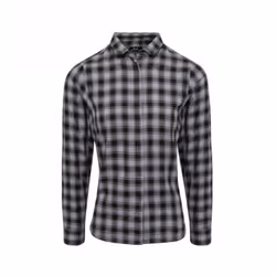 Premier Womens/Ladies Mulligan Check Long Sleeve Shirt - XXL, Steel/Black