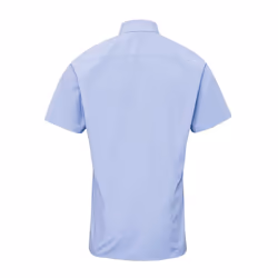 Premier Mens Gingham Short Sleeve Shirt - 3XL, Light Blue/White