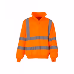 Yoko Unisex Zip Neck Hi-Vis Sweatshirt - XXL, Orange