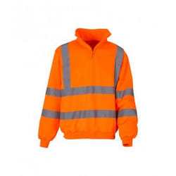 Yoko Unisex Zip Neck Hi-Vis Sweatshirt - XL, Orange
