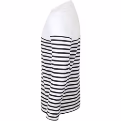 Front Row Mens Long Sleeve Breton Stripe T-Shirt - XS, White/Navy