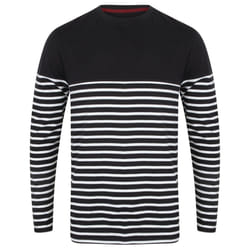 Front Row Mens Long Sleeve Breton Stripe T-Shirt - XS, Navy/White