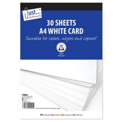 Just Stationery 30 X 150 GSM Sheets A4 White Cards Pack Of 30