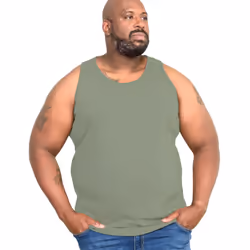 Duke Mens Fabio-2 Kingsize Muscle Vest - 6XL, Khaki