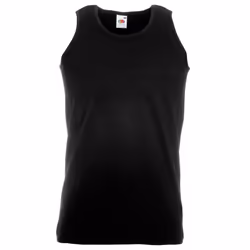 Fruit Of The Loom Mens Athletic Sleeveless Vest / Tank Top - 3XL, Black