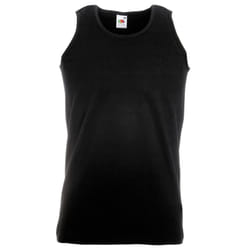 Fruit Of The Loom Mens Athletic Sleeveless Vest / Tank Top - 5XL, Black