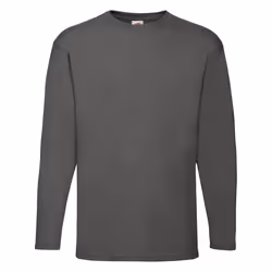 Fruit Of The Loom Mens Valueweight Crew Neck Long Sleeve T-Shirt - 3XL, Light Graphite