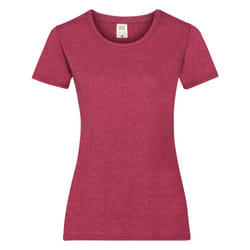 Fruit Of The Loom Ladies/Womens Lady-Fit Valueweight Short Sleeve T-Shirt - L, Vintage Heather Red