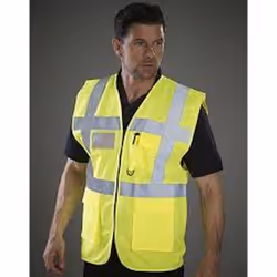 Yoko Hi-Vis Premium Executive/Manager Waistcoat / Jacket - 5XL, Hi-Vis Yellow