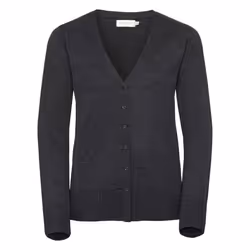 Russell Collection Ladies/Womens V-neck Knitted Cardigan - 2XL, Charcoal Marl