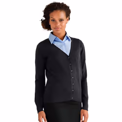 Russell Collection Ladies/Womens V-neck Knitted Cardigan - 2XL, Charcoal Marl