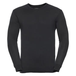Russell Collection Mens V-Neck Knitted Pullover Sweatshirt - 2XS, Black