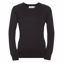 Russell Collection Ladies/Womens V-Neck Knitted Pullover Sweatshirt - 2XL, Charcoal Marl