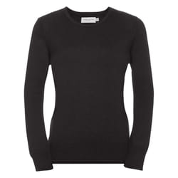Russell Collection Ladies/Womens V-Neck Knitted Pullover Sweatshirt - XS, Charcoal Marl