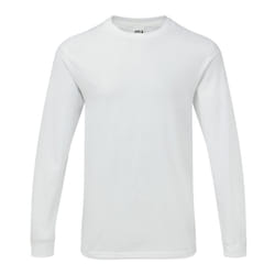 Gildan Mens Hammer Heavyweight Long Sleeve T-Shirt - 2XL, White