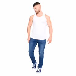 Duke Mens Fabio-1 Muscle Vest - L, White
