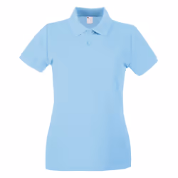 Womens/Ladies Fitted Short Sleeve Casual Polo Shirt - Large, Light Blue