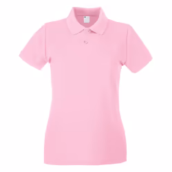 Womens/Ladies Fitted Short Sleeve Casual Polo Shirt - Large, Baby Pink