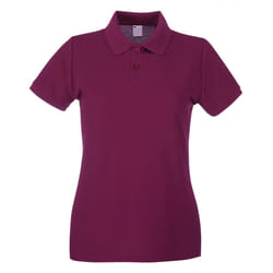 Womens/Ladies Fitted Short Sleeve Casual Polo Shirt - Medium, Oxblood