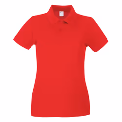 Womens/Ladies Fitted Short Sleeve Casual Polo Shirt - Large, Bright Red