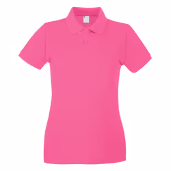 Womens/Ladies Fitted Short Sleeve Casual Polo Shirt - 2XL, Hot Pink