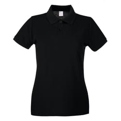 Womens/Ladies Fitted Short Sleeve Casual Polo Shirt - 2XL, Jet Black