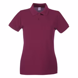 Womens/Ladies Fitted Short Sleeve Casual Polo Shirt - Large, Oxblood