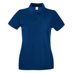 Womens/Ladies Fitted Short Sleeve Casual Polo Shirt - X Large, Navy Blue