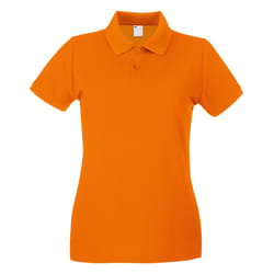 Womens/Ladies Fitted Short Sleeve Casual Polo Shirt - X Large, Bright Orange