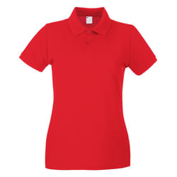 Womens/Ladies Fitted Short Sleeve Casual Polo Shirt - X Large, Bright Red